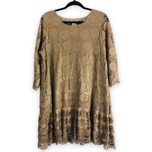 Paisley Vine brown lace tunic dress - XL